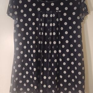 Elegant Polka Dot Blouse - Black and White